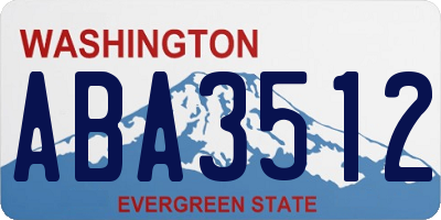 WA license plate ABA3512