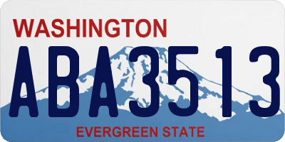 WA license plate ABA3513