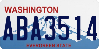 WA license plate ABA3514