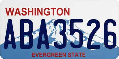 WA license plate ABA3526
