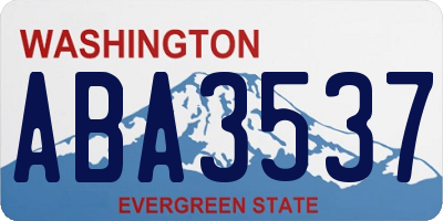 WA license plate ABA3537
