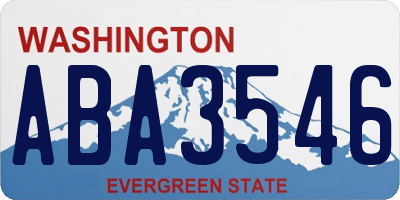 WA license plate ABA3546