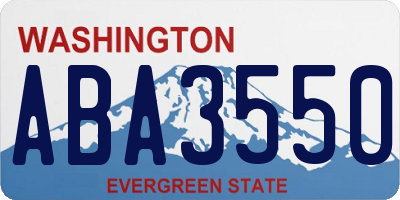 WA license plate ABA3550