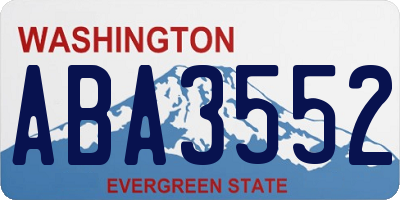 WA license plate ABA3552