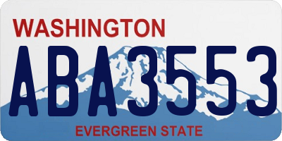 WA license plate ABA3553