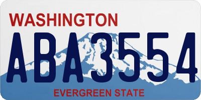 WA license plate ABA3554