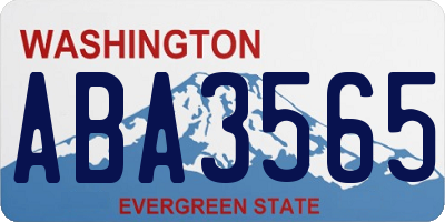 WA license plate ABA3565