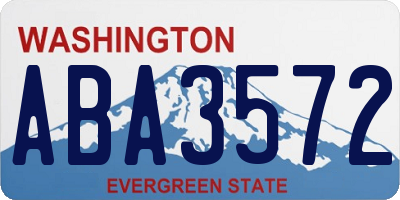 WA license plate ABA3572