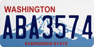 WA license plate ABA3574