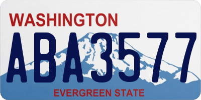 WA license plate ABA3577