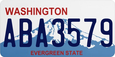 WA license plate ABA3579