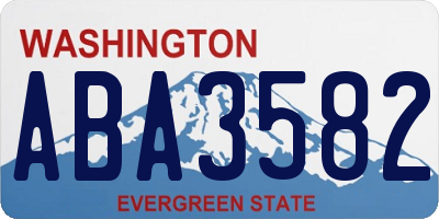 WA license plate ABA3582
