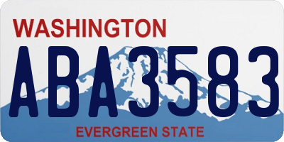 WA license plate ABA3583