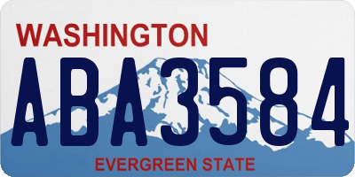 WA license plate ABA3584