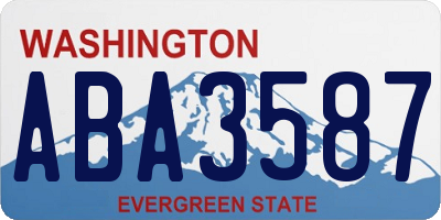 WA license plate ABA3587
