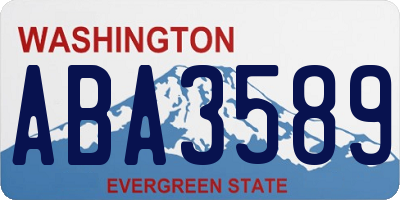 WA license plate ABA3589