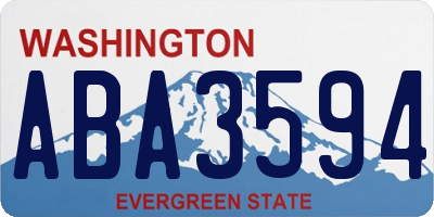 WA license plate ABA3594