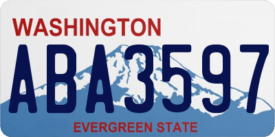 WA license plate ABA3597