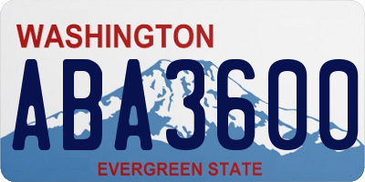 WA license plate ABA3600