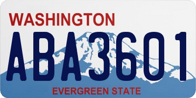 WA license plate ABA3601