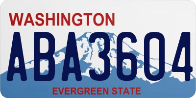 WA license plate ABA3604