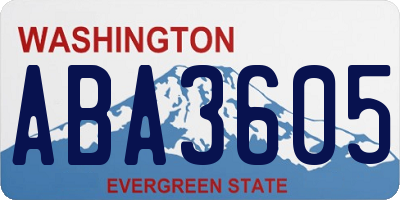 WA license plate ABA3605