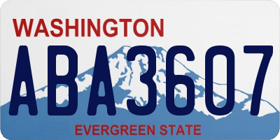 WA license plate ABA3607