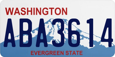 WA license plate ABA3614