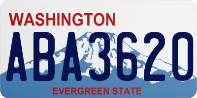WA license plate ABA3620