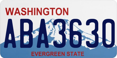 WA license plate ABA3630