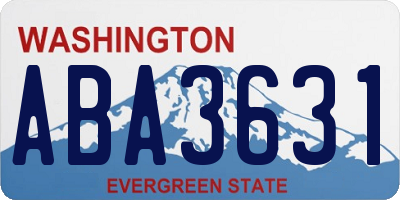 WA license plate ABA3631
