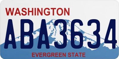 WA license plate ABA3634