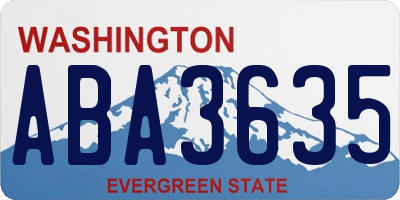 WA license plate ABA3635