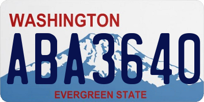 WA license plate ABA3640