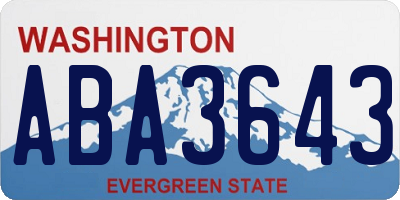 WA license plate ABA3643