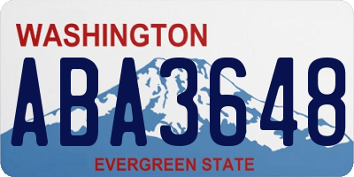WA license plate ABA3648