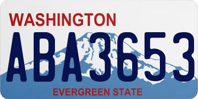 WA license plate ABA3653