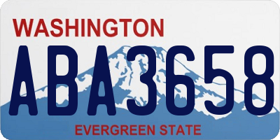 WA license plate ABA3658