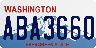 WA license plate ABA3660