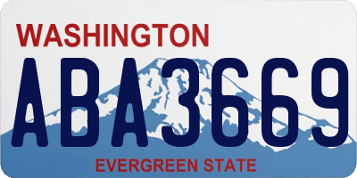 WA license plate ABA3669