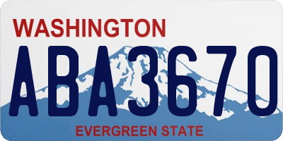 WA license plate ABA3670