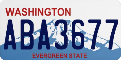WA license plate ABA3677