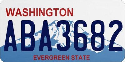 WA license plate ABA3682