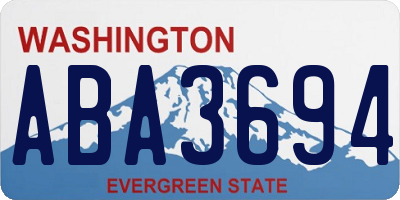 WA license plate ABA3694