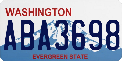 WA license plate ABA3698