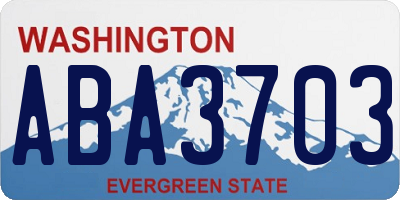 WA license plate ABA3703