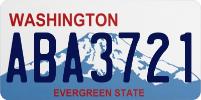 WA license plate ABA3721