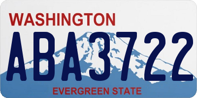 WA license plate ABA3722