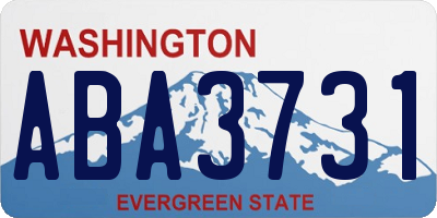 WA license plate ABA3731