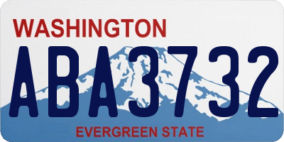 WA license plate ABA3732